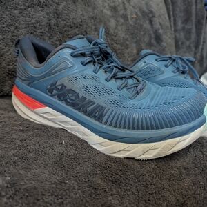 Hoka Men's Teal and White Athletic Shoes